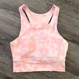 All Fenix Pink Blush Tie Dye Longline Sports Bra